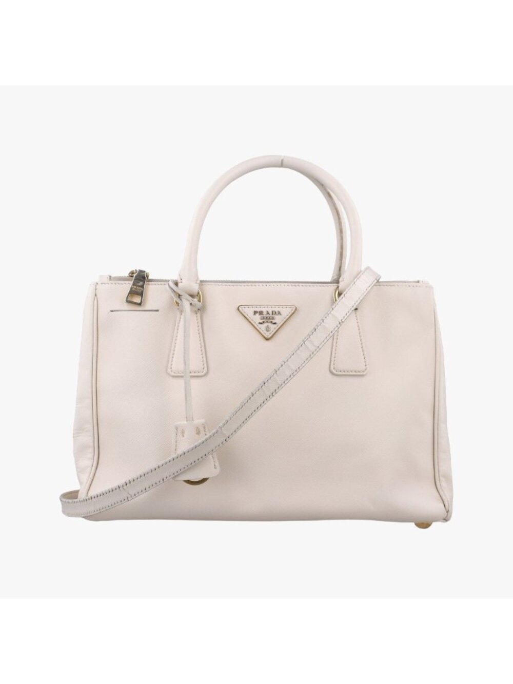 Prada Galleria Beige Saffiano Leather
